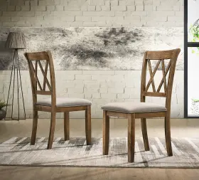 Roundhill Furniture 045399333650 Windvale Fabric Upholstered Dining Chair Set Of 2 Brown