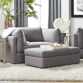 Roundhill Furniture 840155210660 Enda Oversized Living Room Pillow Back Cuddler Arm Chair