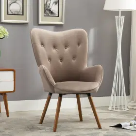 Ac155ch Roundhill Furniture Doarnin Contemporary Silky Velvet Tufted Button Back Accent Chair Chocolate