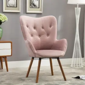 Ac155mv Roundhill Furniture Doarnin Contemporary Silky Velvet Tufted Button Back Accent Chair Mauve