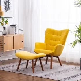Ac158yl Roundhill Furniture Leiria Contemporary Silky Velvet Tufted Accent Chair