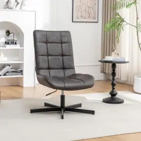 Ac436br Roundhill Furniture Arlena Faux Leather Tufted Swivel Accent Chair Brown