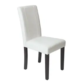 C020wh Roundhill Furniture Urban Style Solid Wood Leatherette Padded Parson Chair Off-white Set Of 2