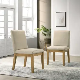 C410bg Roundhill Furniture Rocco Solid Wood Dining Chairs Set Of 2 Beige/driftwood