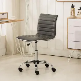 Of1011gy Roundhill Furniture Fremo Chromel Adjustable Air Lift Office Chair In Grey