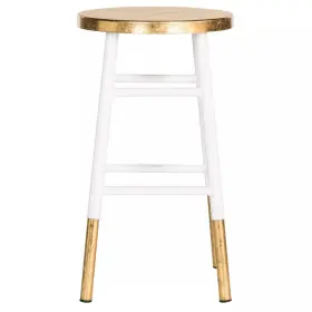 50219715 Safavieh Emery Dipped Gold Leaf Counter Height Barstool White/gold 24 Inch -