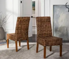 Safavieh 683726410218 Chair Set Of 2 Brown Sanibel