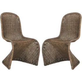 Safavieh 889048020337 Tana Wicker Dining Side Chair In Brown Set Of 2