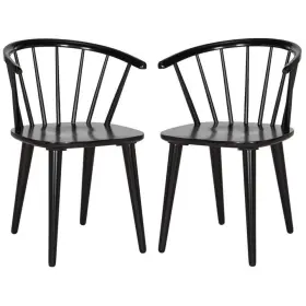 Safavieh 889048075191 Blanchard Black Wood Dining Chair Set Of 2