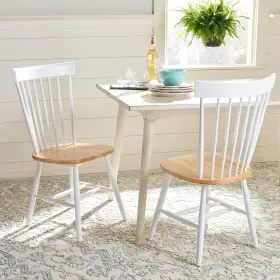 Safavieh 889048828698 Home Collection Parker Farmhouse White/natural Windsor Spindle Solid Wood D Inch