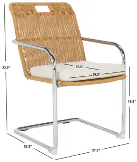 2172773444 Safavieh Dch1100b Malou Rattan Dining Chair Reduced Price