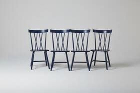 Safavieh Ffe-1427 2 Pair 4 Chairs Friar Dining Chair - Navy
