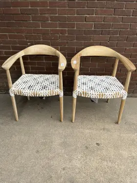 Fox1003a Safavieh Mid Century Style Bandelier Arm Chairs New Reduced Price