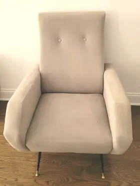 Fox6258b Safavieh Aida Velvet Retro Mid-century Accent Chair Grey