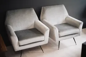 Fox6270a Safavieh Velvet Retro Mid-century Accent Chair - Light Grey