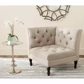 Mcr4643b Safavieh Jack Tufted Corner Chair Beige