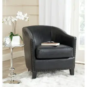 Mcr4732a Safavieh Evander Antique Black Club Chair - 28.9 Inch X 31.3 30.3