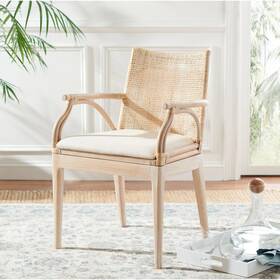 Safavieh Sea4011c Gianni Tropical Coastal Cushion Arm Chair - 21.5 Inch W X 23.5 L 32.3 H