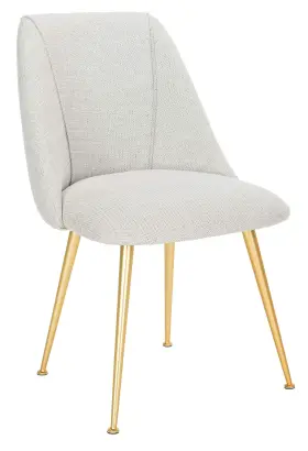 Sfv4508b Safavieh Couture Home Foster Mid-century Light Grey And Gold Dining Chair