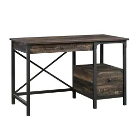 423912 Sauder 48 Inch Rectangular Carbon Oak 2 Drawer Writing Desk With Built-in Storage