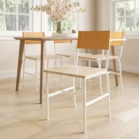 86165668 Sauder 2pk Boulevard Caf Dining Chairs Metal And Faux Leather Camel -