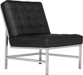 70200 Sd Studio Designs Home Ashlar Slipper Accent Chair In Black 34 H Chrome/black