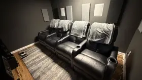 12006 Seatcraft Leather Home Theater Seating With Manual Recline Row Of 4