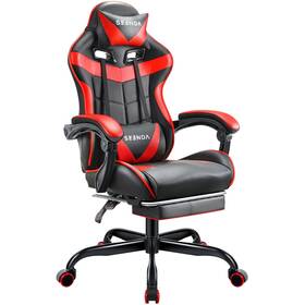 Seenda Cp014712 Video Game Chair With Footrest And Lumbar Support Red