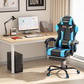 Seenda Gce-23 Gce 23 Footrest And Lumbar Support Gaming Chair Blue/massage