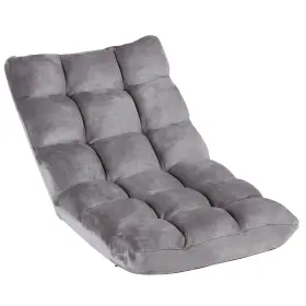 H01-8201-g5 Segawe Adjustable 14-position Floor Chair Folding Lazy Comfort Sofa Peacock Gray