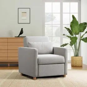 111a007ltg Serta Corwin 36 Inch Light Grey Polyester Twin Convertible Chair