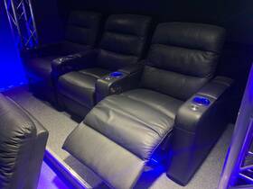 Shen Zhen 12000-590-3e Leather Home Theater Electric Recliner Chairs With Blue Led Lights