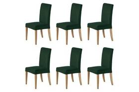 Sherwood Sh-02961 Premium Faux Suede Dining Chair Cover 6 Pack Eden Green