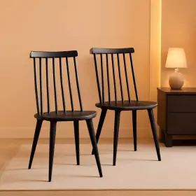 Shipitfurniture 313087934930 Antique Walnut Hardwood Spindle Back Dining Chairs
