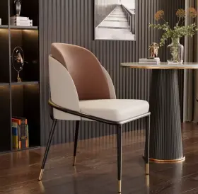 Luv-dc-brown2 Shop Aura Living Home Modern Luxury Dining Chairs Set Of 2 Microfiber Leather And Metal Legs Ergonom