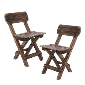 Bd6040131 Shop Lc Set Of 2 Handcrafted Foldable Brown Piece Baby Wooden Chair Home Outdoor Indoor