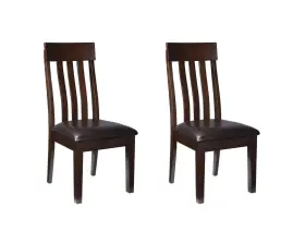 Signature Design By Ashley 024052306064 Haddigan Faux Leather Cushioned Rake Back Dining Chair 2 Count Dark Brown