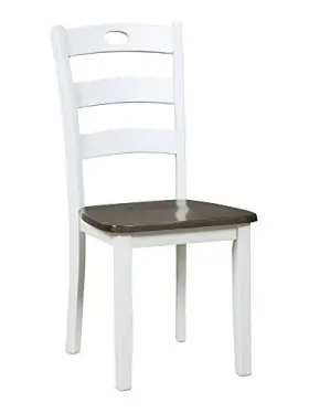 Signature Design By Ashley 024052420142 Woodanville 18 Inch Cottage Ladderback Dining Chair 2 Count Cream And Brown