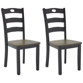 Signature Design By Ashley 024052440652 Froshburg Rustic Farmhouse Ladderback Dining Chair 2 Count Dark Brown