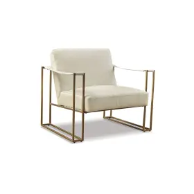 Signature Design By Ashley 024052646566 Kleemore Eclectic Upholstered Accent Chair Beige And Gold
