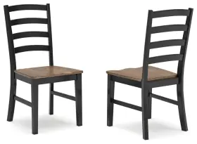 Signature Design By Ashley 024052870046 Wildenauer Rustic Armless Dining Chair Set Of 2 Black And Light Brown