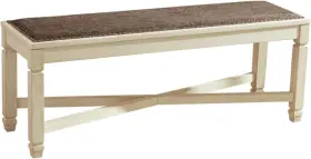 Signature Design By Ashley 313112887859 Bolanburg Dining Bench French Country Upholstered Nailhead Trim