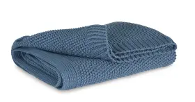 A1001087t Signature Design By Ashley Gayelery Cotton Throw Blanket Blue Soft Machine