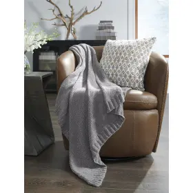A1001097t Signature Design By Ashley Anawood Chenille Throw Blanket Gray 50 Inch X 60