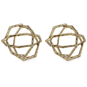 A2000670 Signature Design By Ashley Laddington Sculpture Set Of 2 Antique Brass Cast