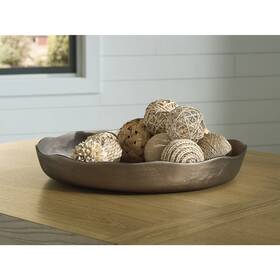 Signature Design By Ashley A2000817 Wallmen Decorative Cast Aluminum Tray Wavy Edge