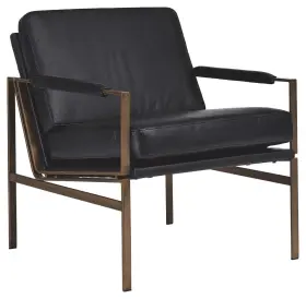 A3000192 Signature Design By Ashley Puckman Mid-century Modern Leather Accent Chair Black