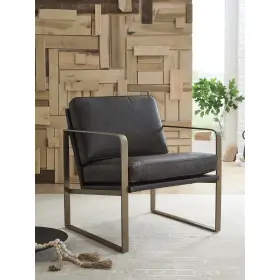 A3000763 Signature Design By Ashley Bradett Accent Chair Dark Brown Top Grain Leather