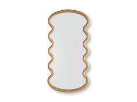 Signature Design By Ashley A8010412 Serendis Accent Mirror Brown Wavy Organic Wall