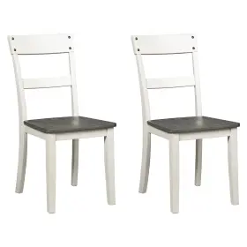 D287-01 Signature Design By Ashley Nelling Modern Farmhouse Set Of 2 White And Dark Brown